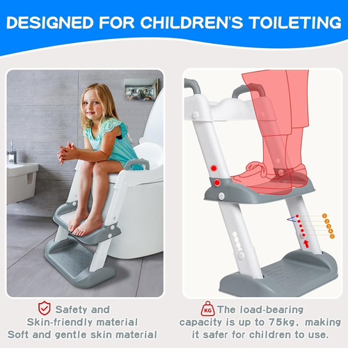 Riduttore Wc per Bambini,Scaletta WC per Bambini Pieghevole,Riduttore Wc Bambini - Foto 3 di 12