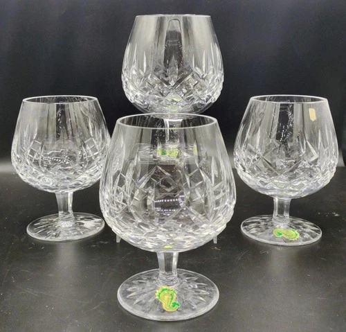 Vtg Waterford Crystal Araglin Brandy Glass Orig. Sticker 5.25"H Set Of 4