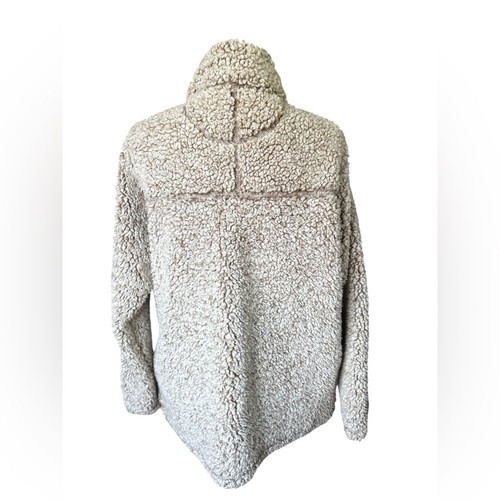 Grizzly Sherpa 1/4 Zip Teddy Fleece Pullover w/Pockets & Slit Hem, Size Large - Picture 4 of 7
