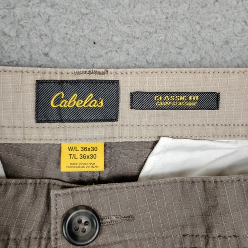 Cabela's Pants Mens 36x30 Grey Classic Fit Cargo Utility Pockets Ripstop Hiking - Picture 5 of 10