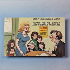 Comic Lollipop Man Zebra Crossing Postcard C1975 Pregnant Blonde Cardtoon