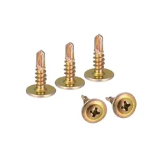 #8 x 1/2" Carbon Steel Phillips Head Self Drilling Screws Gold Tone 200pcs
