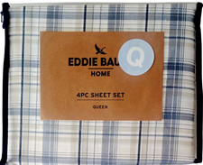 Eddie Bauer Blue, Beige, & White Plaid, Super...