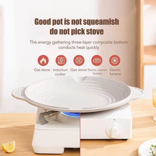 Korean BBQ Grill Pan, Nonstick Round Griddle Grill Pan, Non Stick Barbecue Gr... - Picture 5 of 9