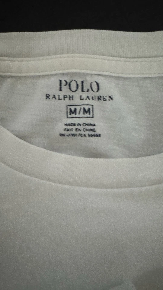 Polo Ralph Lauren T-Shirt Men M Classic Fit Cotton White Crew Long Sleeve - Image 2 of 4