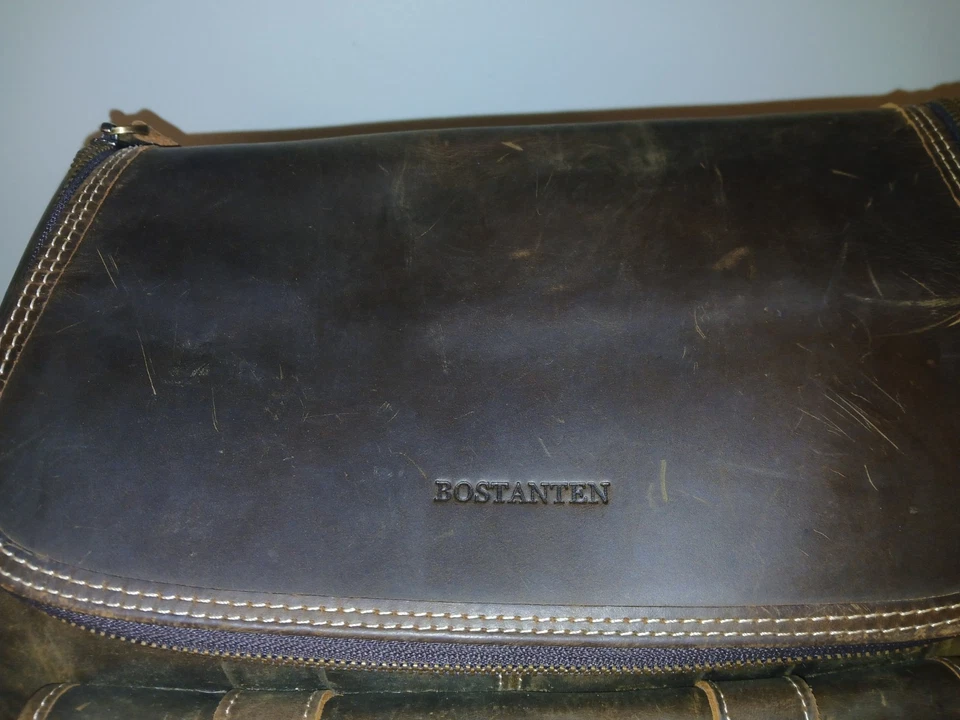 USED BOSTANTEN Backpack Work School Bag Oiled Leather Brown Rustic Outdoors - Image 4 of 4