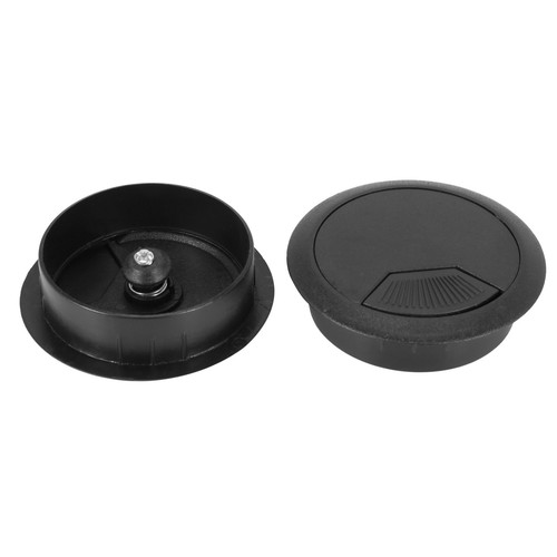 10 Pcs Round Plastic Computer Desk Cable Grommet Hole Cover 50mm Black N5W64749 - Photo 6/8