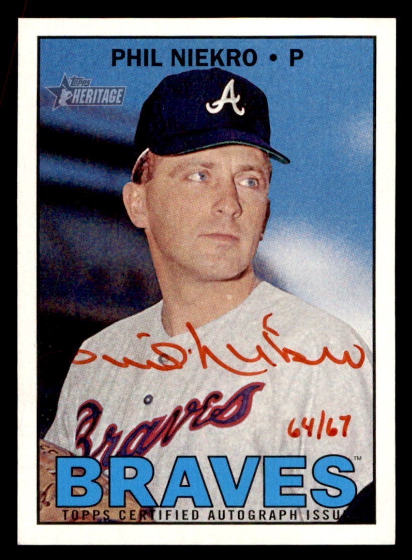 2016 Topps Heritage Real One Autographs #ROA-PN Phil Niekro Auto Red Ink /67