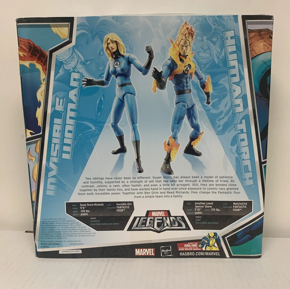 Marvel Legends Fantastic 4 Clásico Mujer Invisible y Antorcha Humana, NUEVO 2008, SIN USAR, EN CAJA ORIGINAL Foto 2 de 4