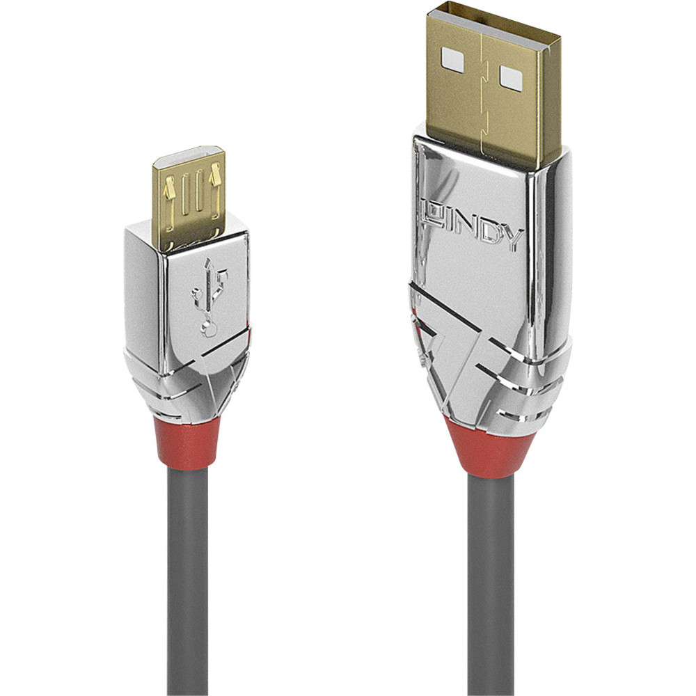 USB-кабель LINDY USB 2.0 USB-A Stecker, USB-Micro-B Stecker 3,00 м Grau 36653