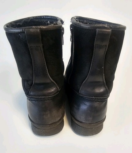 Botas de cuero negras forradas de piel de oveja vintage Tecnica Country para hombre 43 EE. UU. 9 con cremallera lateral - Imagen 6 de 12