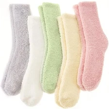  Fuzzy Socks for Women Men Slipper Fluffy Cozy Warm Winter Medium Assoretd J