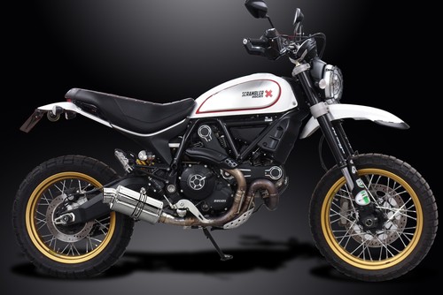 Ducati Scrambler Desert Sled 17-21 Slip On 9" Oval Stainless Exhaust Muffler Kit - Picture 5 of 5