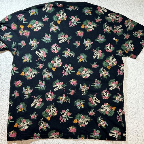 Jurassic Park All Over Floral Dinosaurier Totenkopf T-Shirt Schwarz XL Universal Studios - Bild 5 von 7