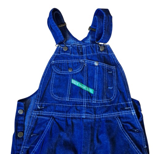 Key Imperial Overalls Men's 32x30 Carpenter Bib Blue Denim Workwear Zip Fly - Picture 2 of 10