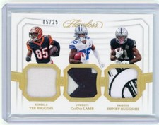 2020 Panini Flawless Triple Patch Rookie #TP7 Tee Higgins/CeeDee Lamb/Henry Rugg