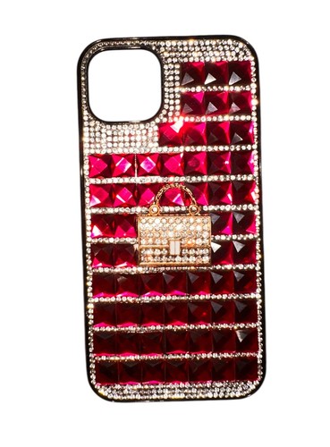 For iPhone 13 Ornament Bling Diamond Purse Shiny Crystal Case Cover Pink - 第 1/3 張圖片