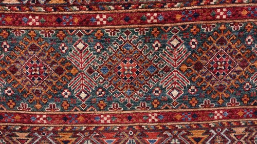 Khorjin Shaal Teppich 80x300 Handgeknüpft Läufer Bunt Streifen Orientalisch - Bild 5 von 8