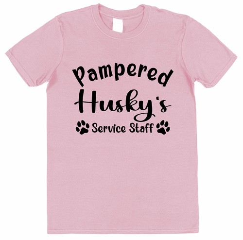 T-Shirt Pampered Husky's Service Staff lustig Geschenk für Schlittenhundebesitzer Unisex - Bild 3 von 16