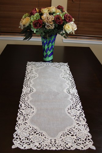 Organza Embroidered Lace Placemat Dining Table Runner Wedding Bridal Party - Picture 10 of 12
