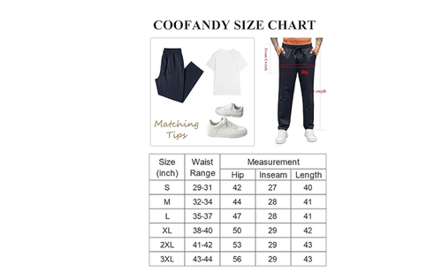COOFANDY Men's Casual Cotton Pants Regular Fit Elastic Waist Drawstring Twil, XL - Picture 4 of 4