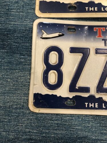 Texas 8ZZ V14 Space Shuttle License Plate Set 2000s Y2K - Picture 7 of 9