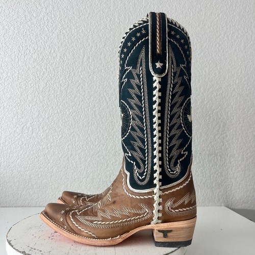 Lane RODEO HOUSTON Womens Cowboy Boots 5.5 Brown Western Cowgirl Mid Calf Tall - Picture 4 of 11