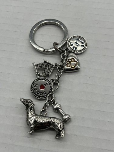 DASCHUND Charm Armband/Kette oder Schlüsselring mit 6 HUNDE CHARMS