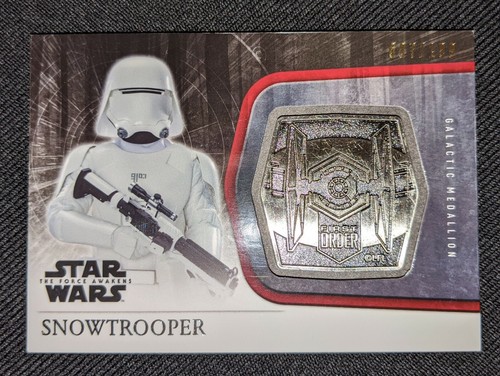 Tarjeta Coleccionable Medallón Galáctico Star Wars TOPPS SNOWTROOPER 007/199 Plateada - Imagen 2 de 5