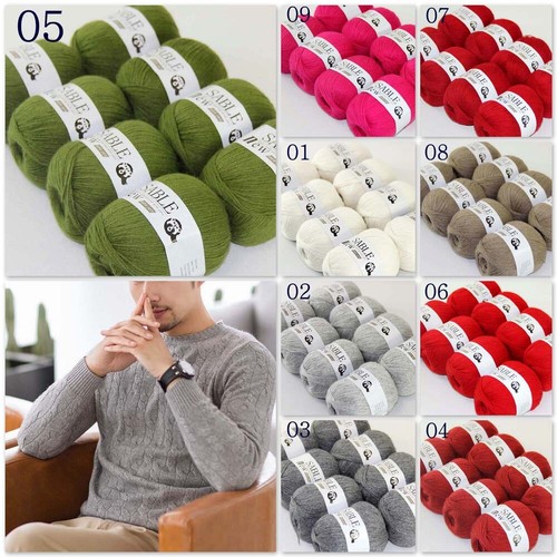 Sale Super Soft Pure Sable Cashmere Wrap Shawls Hand Knit Yarn Crochet 50gr Ball - Picture 14 of 59