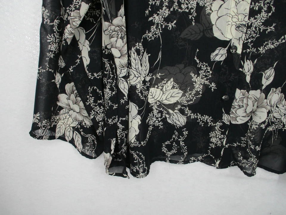 Secret Treasures Women's Pajama Top 2X Intimates Button Front Black Tan - Image 4 of 4