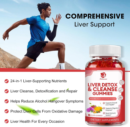 Liver Cleanse Detox & Repair Gummies - 24 Potent Herb W/Milk Thistle Silymarin, - Picture 4 of 12