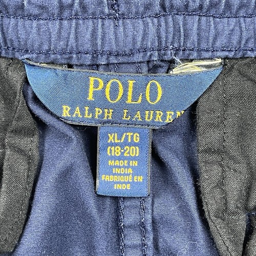 Polo Ralph Lauren Pants Boys XL Blue Jogger Zip Pockets Preppy School Travel - Picture 3 of 15