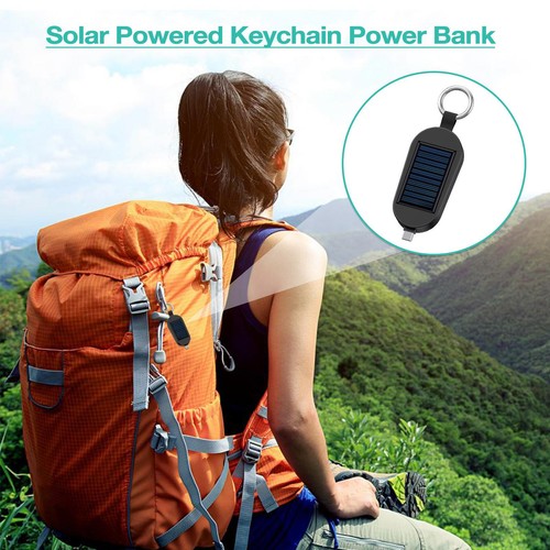 Solar Charger Solar Powered Keychain Power Bank Type C 3000mAh Power Bank - Picture 10 of 16