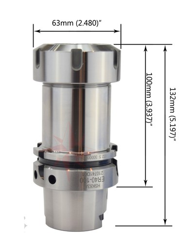 HSK63A-ER40-100 Portautensili Collet Chuck G2,5 macchina CNC 30k giri/min HSK 63A - Foto 2 di 3