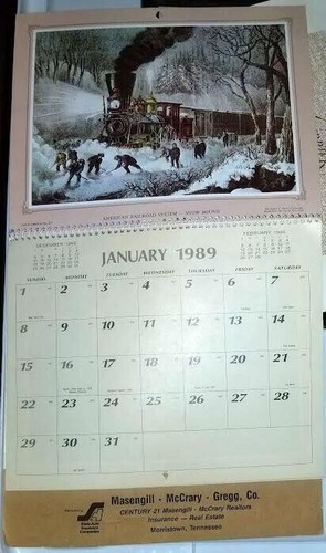1989 Masengill McCrary Gregg Century 21 + Ins Adv Calendar Morristown Tennessee - Picture 2 of 6