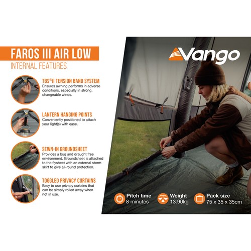 VANGO Bus Vorzelt Faros III Air Low Camping Auto Luft Zelt Airbeam Aufblasbar - Bild 4 von 12