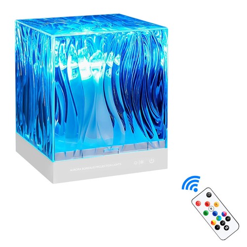 Dynamic Rotating Water Ripple Projector Night Light 17 Colors Flame Crystal Lamp - Picture 22 of 22