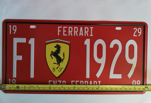 Decorazione numero auto a forma di targa in metallo Ferrari - Foto 9 di 10