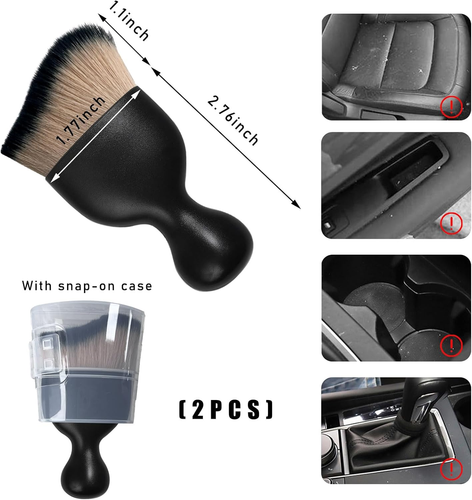2PCS Car Interior Dust Brush, Soft Scratch Free Auto Detailing Brushes, Universa - Picture 2 of 12