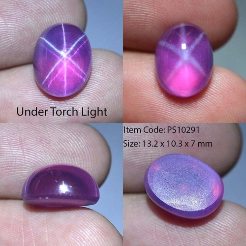10.70 Ct 13.2x10.3 MM Pink Star Sapphire 6 Rays Lab Created Corundum VDO PS10291