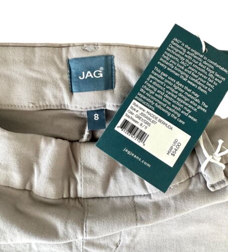 JAG Women's Maddie Mid Rise Bermuda Pull-On Shorts w/ Pockets Size 8 Gray - Picture 3 of 9