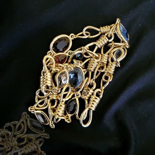 Collana vintage KJL placcata oro filo spinato colorato Kenneth Jay Lane - Foto 5 di 5