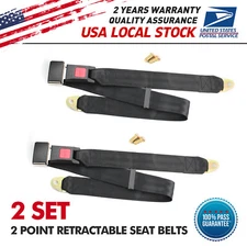 2 Point Retractable Safety Seat Belt Lap MGT Extend Car Truck SUV