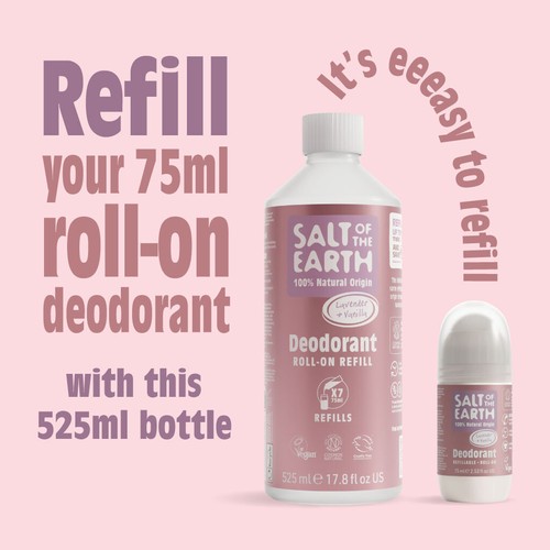 Salt of the Earth Natural Deodorant Roll On Refill Bottle x7 Uses Vegan 525ML - Picture 30 of 82