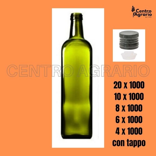 Bottiglie in vetro vuote per olio extravergine con tappi bottiglia tappo 1 litro - Foto 3 di 6