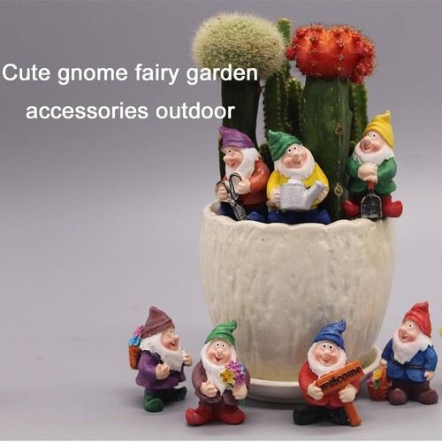 7PCS Fairy Garden Gnome Miniatures Fairy Garden/Flower Pot/Home Decoration. - Picture 4 of 7