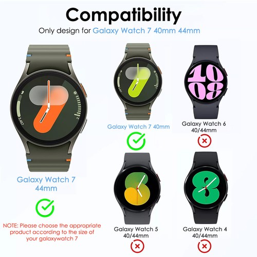 Pour Samsung Galaxy Watch 7 40/44 mm étui PC dur en verre trempé protection d'écran - Photo 2 sur 10