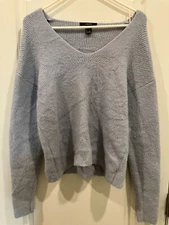 Forever 21 Womens Fuzzy Sweater Light Blue Size Small