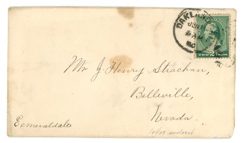 1889 Brief von Oakland CA nach Belleville Nevada Bergbau John Henry Strachen ALS - Bild 2 von 5